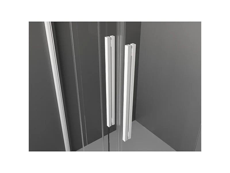 Mexen Velar Duo Schiebeduschtür 140 cm, Mattglas, Weiß - 871-140-000-32-20