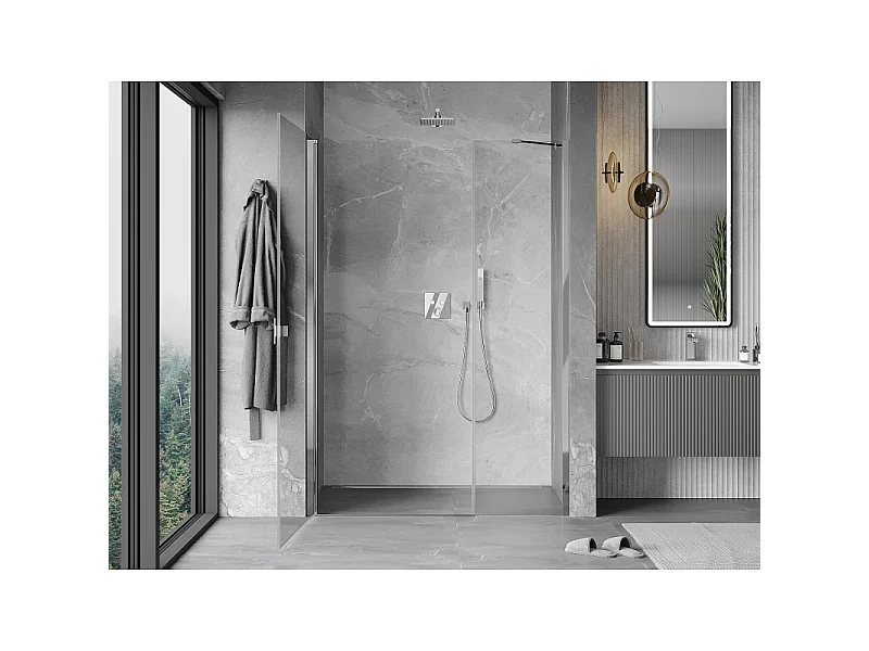 Mexen Mist-B nihajna tuš vrata 120 cm, prozorna, krom - 8A2-120-001-01-00