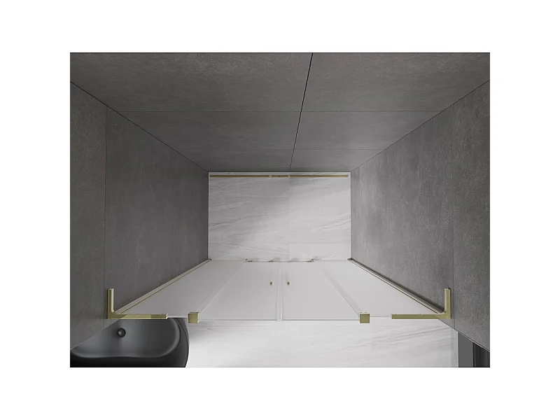 Mexen Velar L Duo porte de douche coulissante 140 cm, givré, doré - 871-140-003-32-50