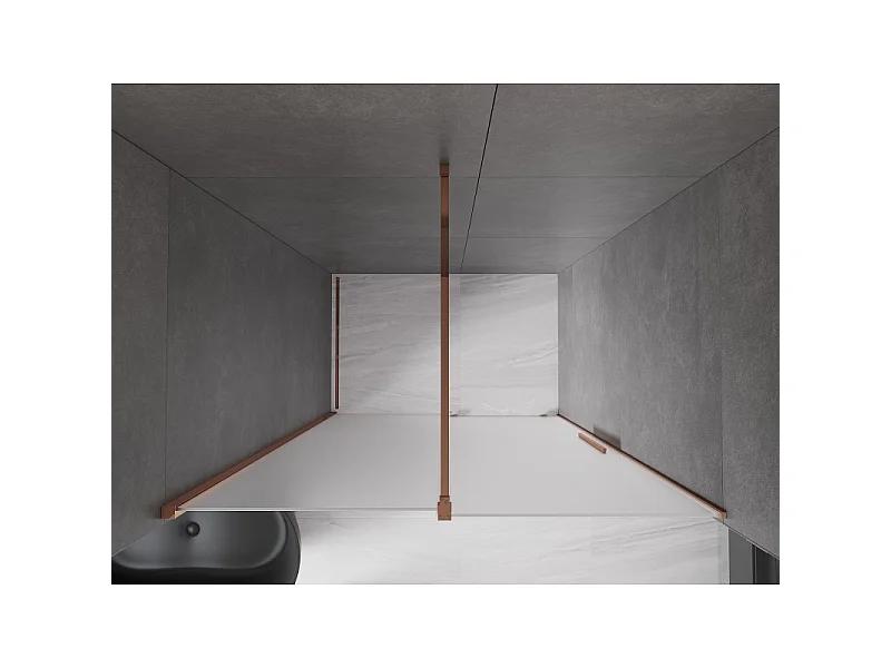 Mexen Velar porte de douche coulissante 160 cm, givre, or rose - 871-160-000-31-60