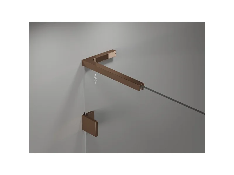 Mexen Lunar L hængslede brusedøre højre 105 cm, transparent, rosa guld - 834L-105-000-60-00-P