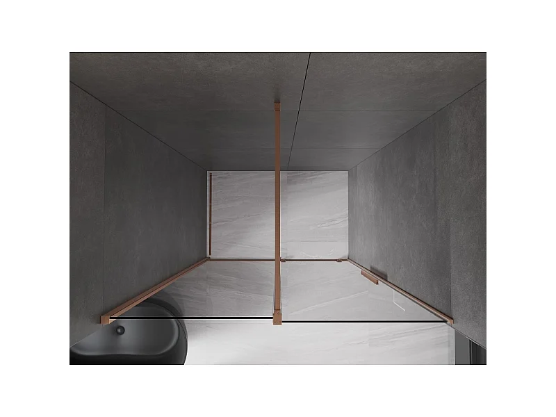 Mexen Velar porte de douche coulissante 160 cm, graphite, cuivre brossé - 871-160-000-41-65