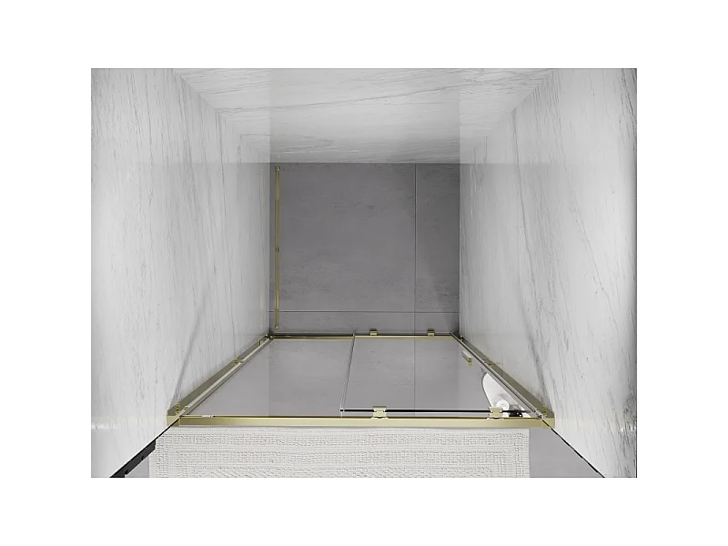 Mexen Exo schuifbare douchedeur 90 cm, transparant, goud - 8151-090-000-50-00