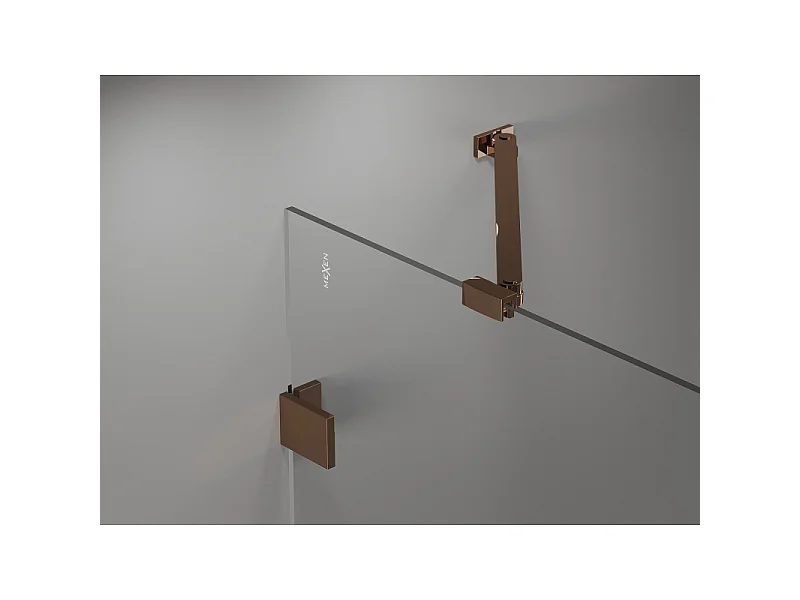 Mexen Lunar Dusche Duo Drehfalttür 140 cm, transparent, Roségold - 834D-140-000-60-00