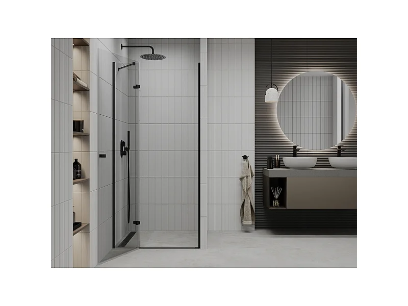 Mexen Roma duschdøre, 100 cm, gennemsigtige, sorte - 854-100-000-70-00