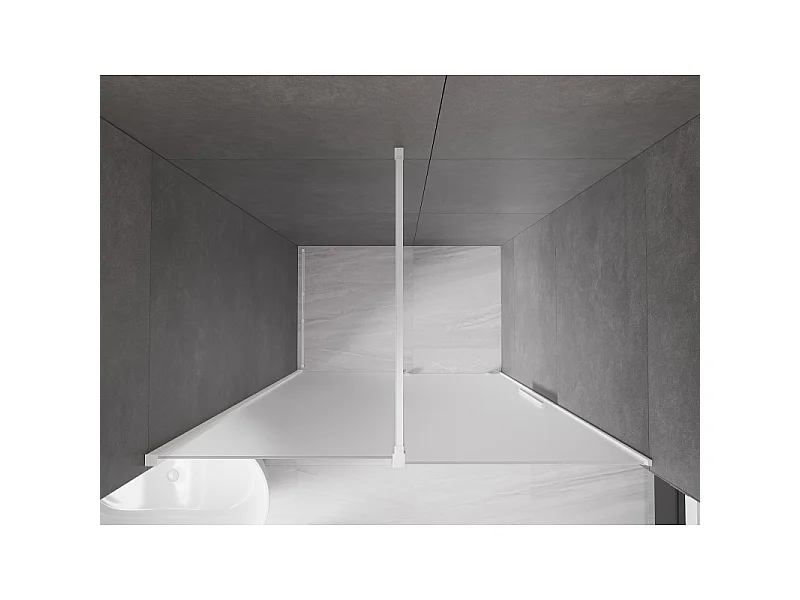 Mexen Velar porte de douche coulissante 160 cm, givré, blanc - 871-160-000-31-20
