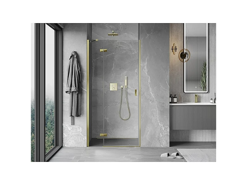 Mexen Mist-H Duschdrehtür links 85 cm, transparent, gold - 8A5-085-000-50-00-L