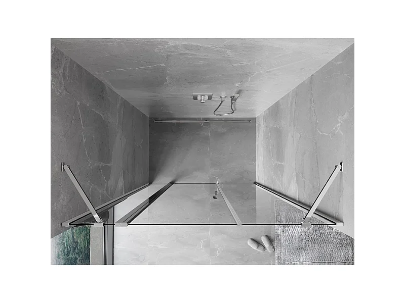 Mexen Mist Pendeltür 125 cm, transparent, Chrom - 8A4-125-001-01-00