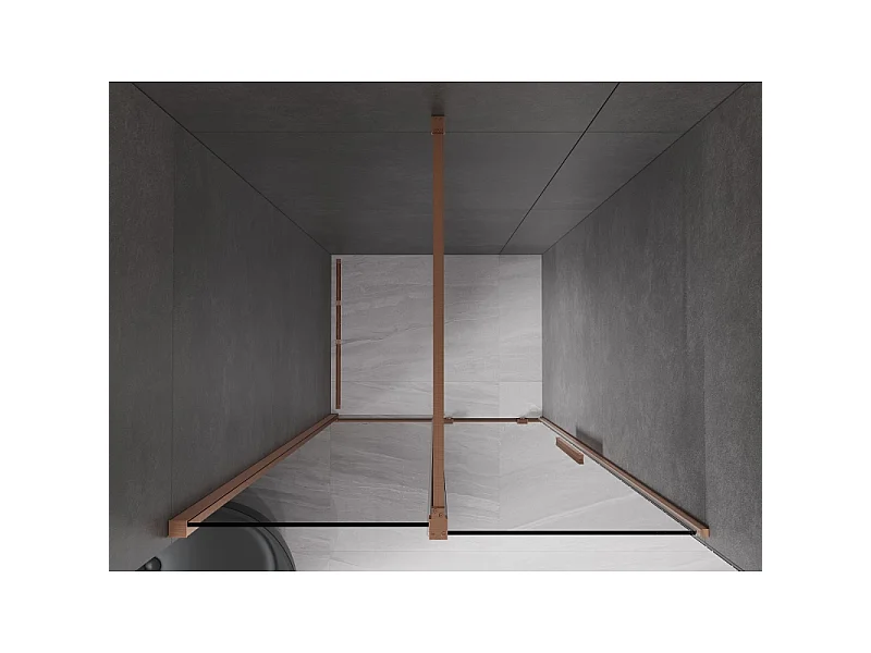 Mexen Velar porte de douche coulissante 100 cm, graphite, cuivre brossé - 871-100-000-41-65