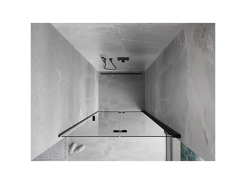 Mexen Mist-F porte de douche pliable droite 60 cm, transparent, noir - 8A6-060-000-70-00-P