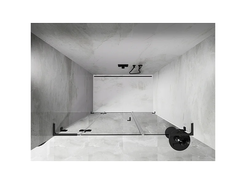 Mexen Lunar L porte de douche pivotante gauche 140 cm, transparent, gun metal - 834SL-140-050-95-00-L