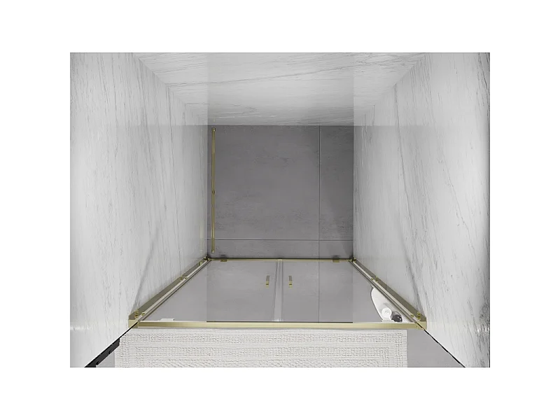 Mexen Exo portes de douche doubles battantes 120 cm, transparentes, dorées - 8182-120-000-50-00