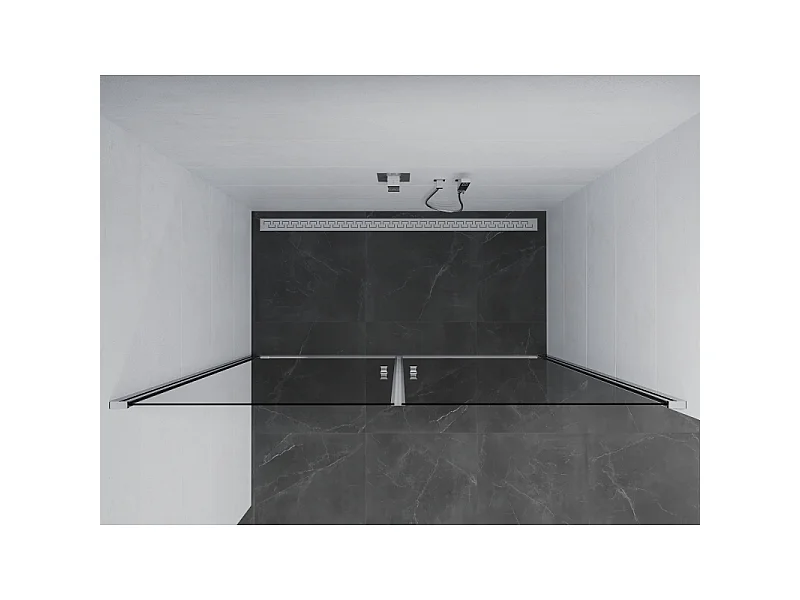 Mexen Pretoria Duo pendeldeuren voor douche 140 cm, transparant, chroom - 852-140-000-02-00
