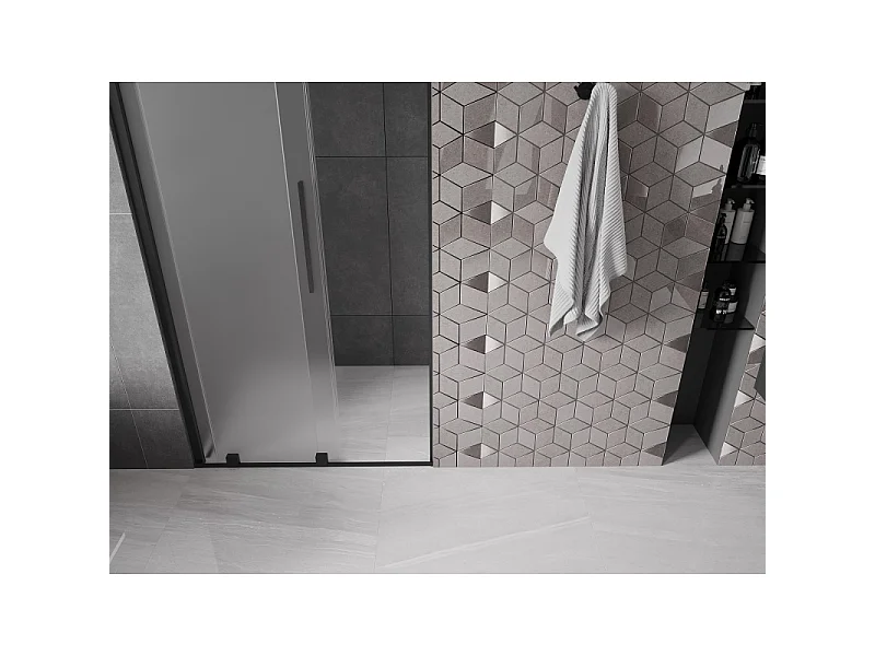 Mexen Velar portes de douche coulissantes 100 cm, dépoli, noir - 871-100-000-31-70