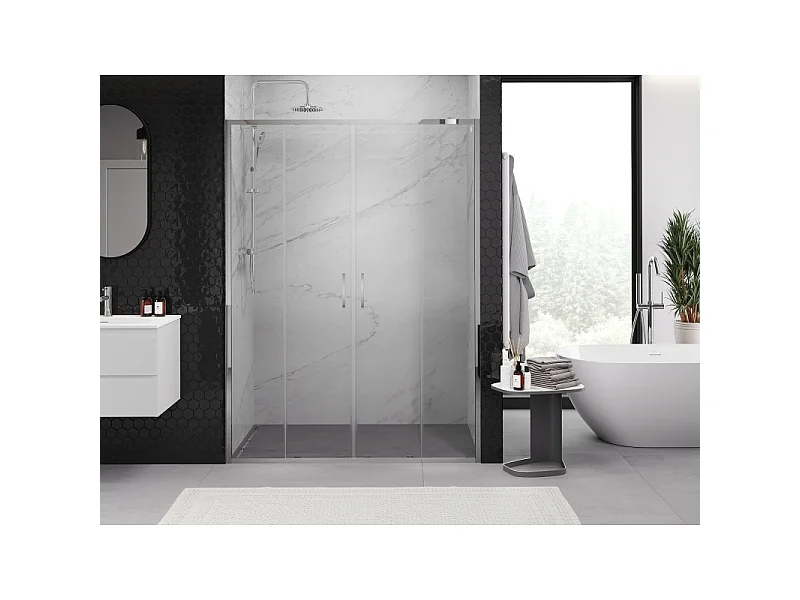 Mexen Exo doppelt verschiebbare Duschttüren 130 cm, transparent, Chrom - 8152-130-000-01-00