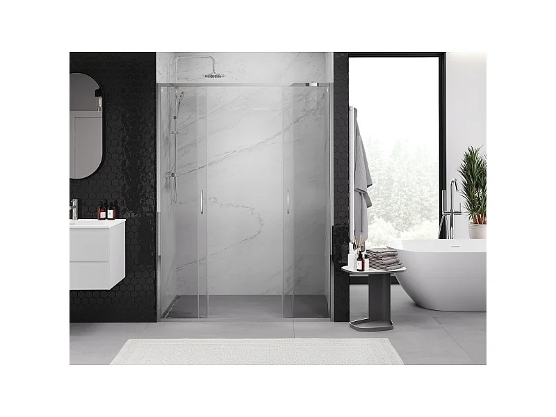 Mexen Exo doppelt verschiebbare Duschttüren 130 cm, transparent, Chrom - 8152-130-000-01-00