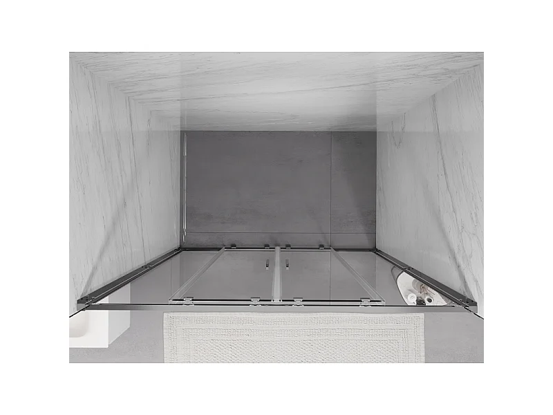 Mexen Exo doppelt verschiebbare Duschttüren 130 cm, transparent, Chrom - 8152-130-000-01-00