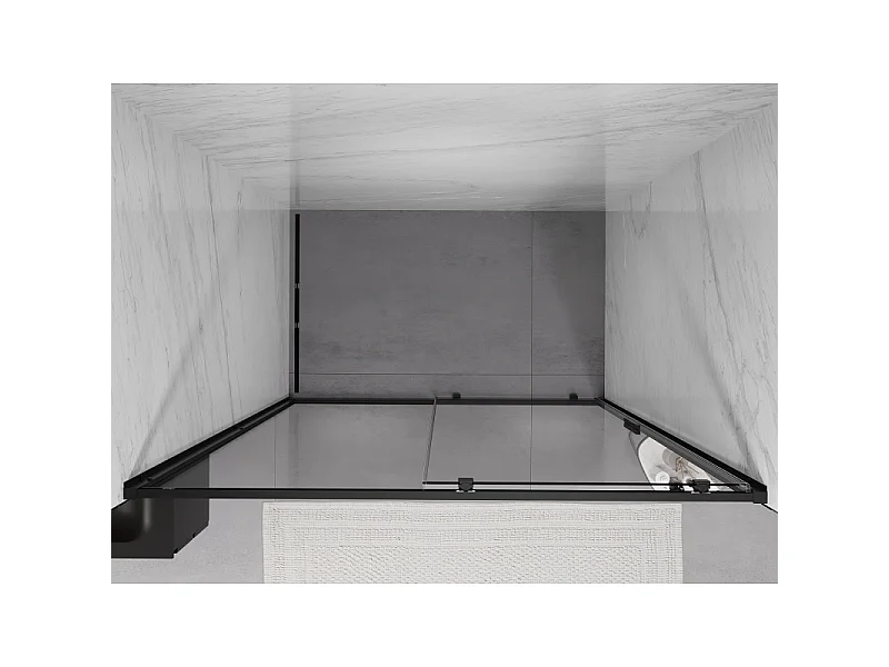 Mexen Exo Duschschiebetür 130 cm, transparent, schwarz - 8151-130-000-70-00