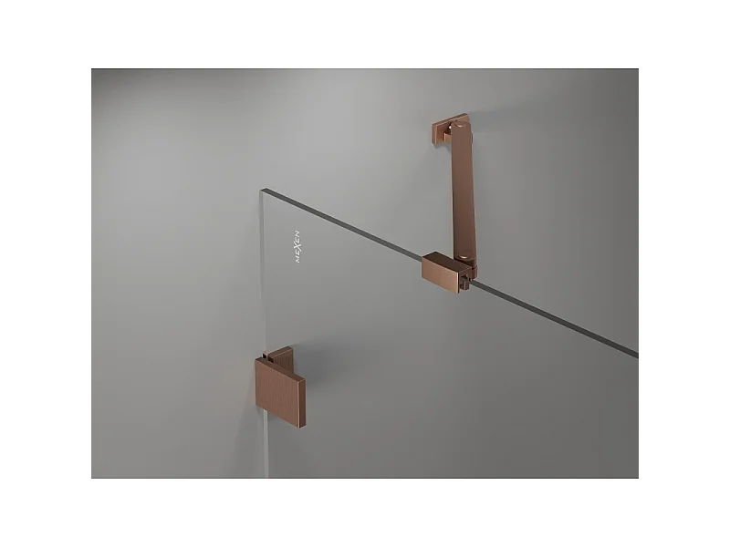 Mexen Lunar Duo Duschdrehtüren 150 cm, transparent, gebürstetes Kupfer - 834D-150-000-65-00