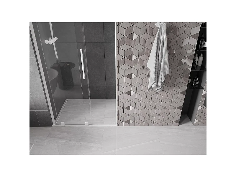 Mexen Velar L porte de douche coulissante 110 cm, transparent, blanc - 871-110-003-01-20