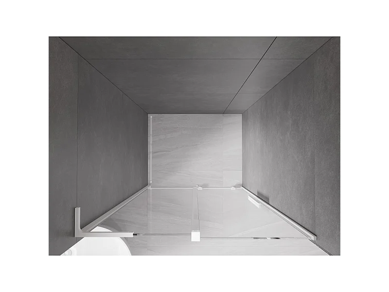 Mexen Velar L porte de douche coulissante 110 cm, transparent, blanc - 871-110-003-01-20
