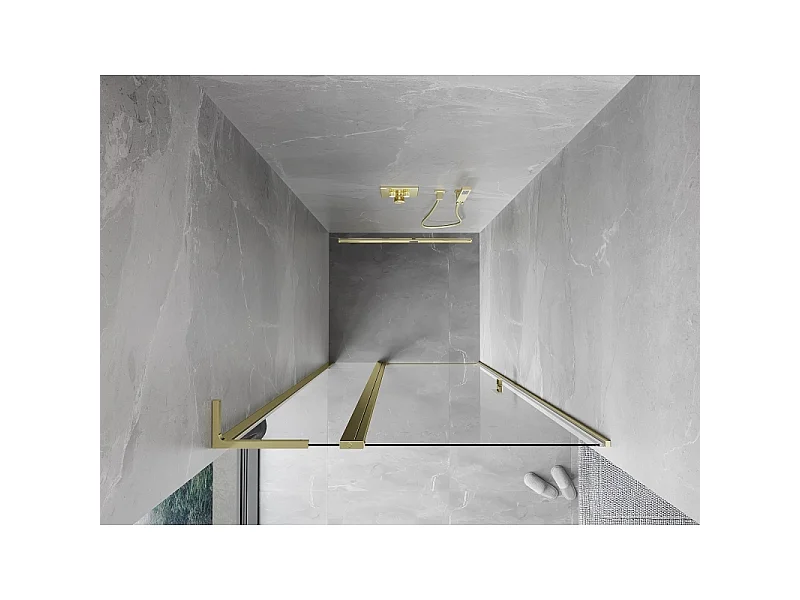 Mexen Mist L Duschschwingtür 115 cm, transparent, gold - 8A4L-115-000-50-00