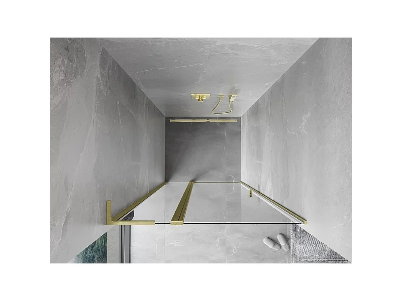 Mexen Mist L porte de douche pivotante 95 cm, transparent, or brossé - 8A4L-095-000-55-00