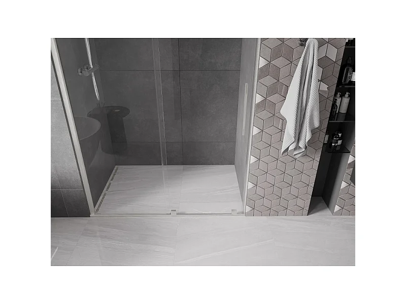 Mexen Velar porte de douche coulissante 140 cm, transparent, nickel brossé - 871-140-000-01-97