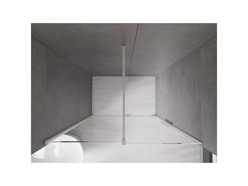 Mexen Velar porte de douche coulissante 140 cm, transparent, nickel brossé - 871-140-000-01-97