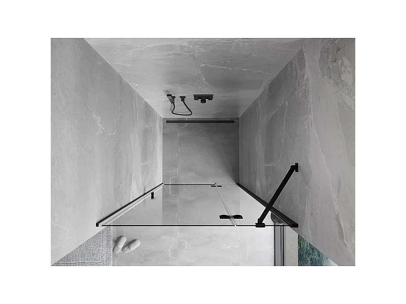 Mexen Mist-H Duschdrehtür rechts 85 cm, transparent, schwarz - 8A5-085-000-70-00-P