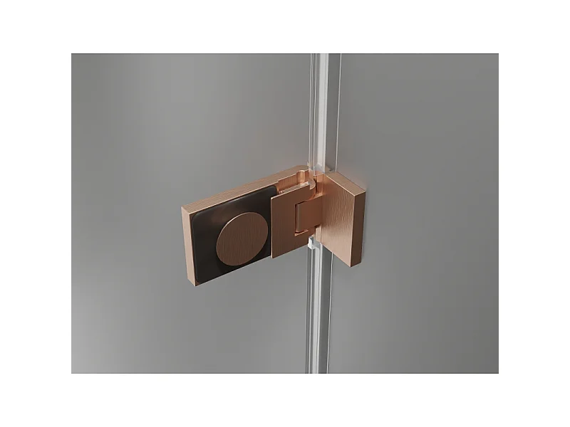 Mexen Lunar-F foldable shower door right 130 cm, transparent, brushed copper - 836S-130-050-65-00-P