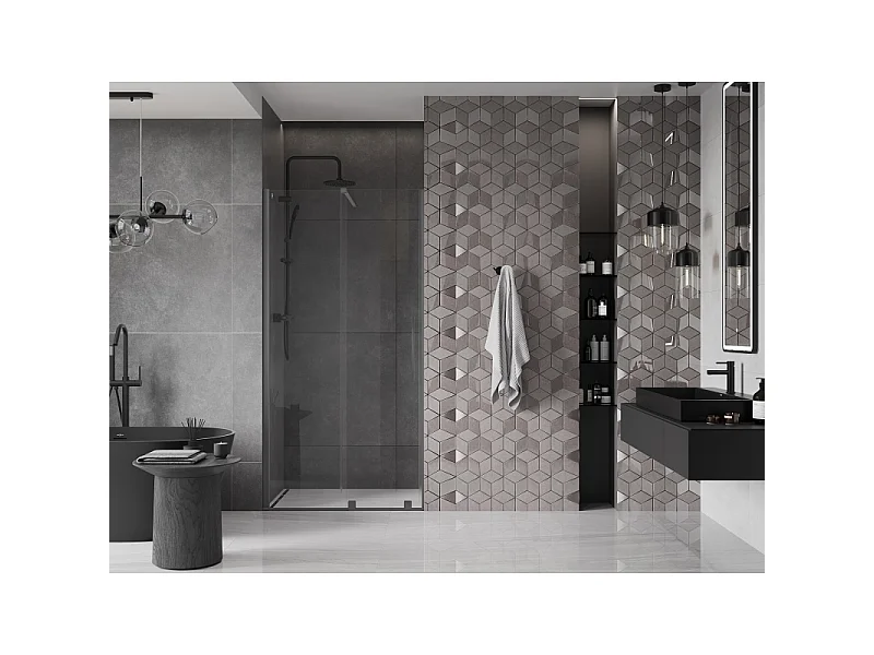 Mexen Velar porte de douche coulissante 120 cm, transparent, métal canon - 871-120-000-01-95