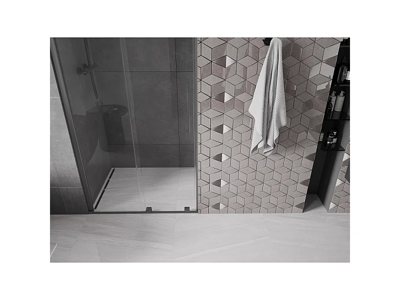 Mexen Velar porte de douche coulissante 120 cm, transparent, métal canon - 871-120-000-01-95