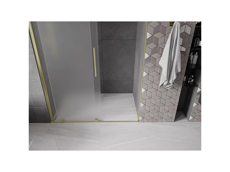 Mexen Velar drsna tuš vrata 150 cm, mraz, zlato brušeno - 871-150-000-31-55