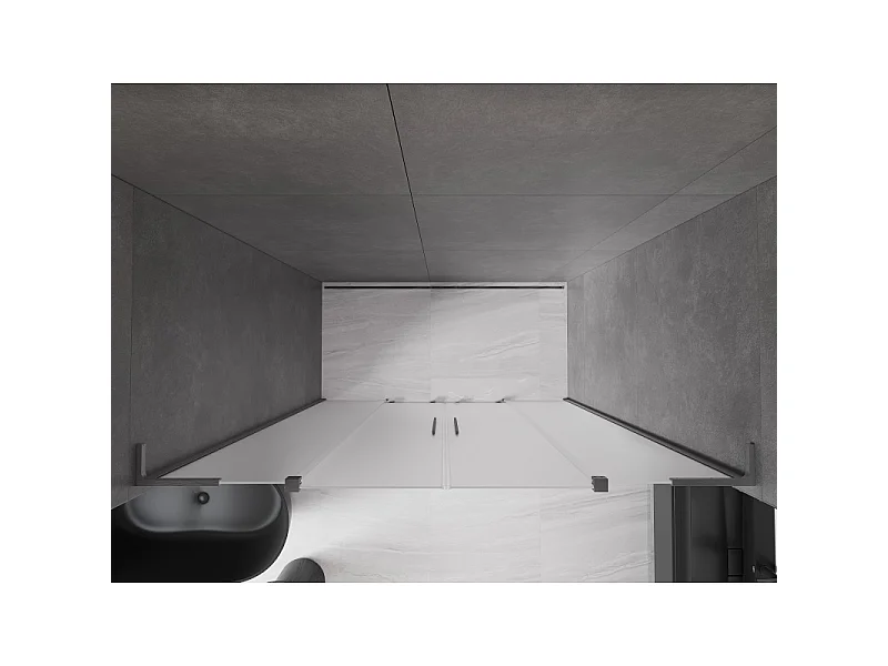 Mexen Velar L Duo portas de duche deslizantes 170 cm, fosco, cinza escovado - 871-170-003-32-66