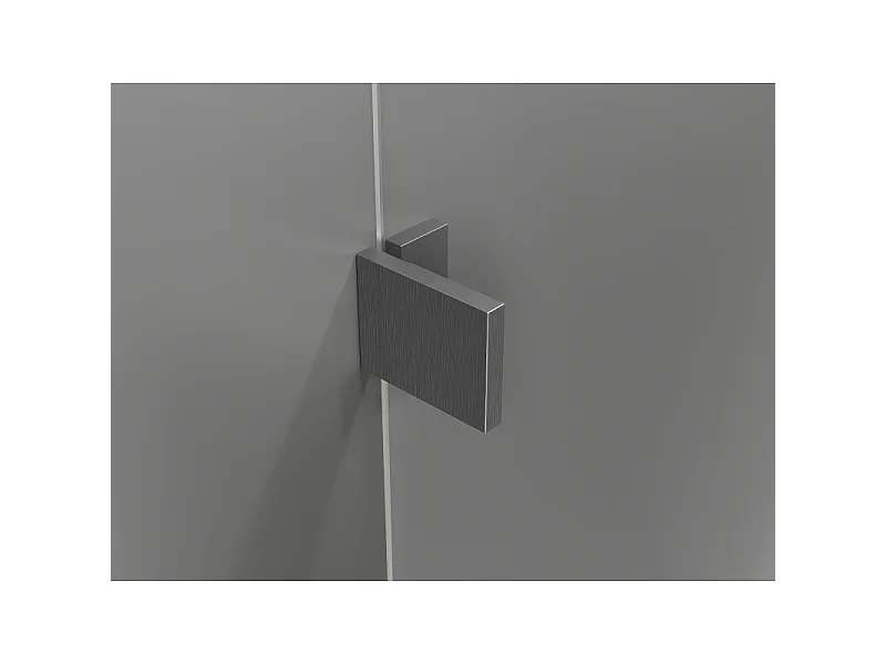 Mexen Lunar-B L højrehængte bruserdøre 125 cm, transparent, børstet gun grå - 832SL-125-050-66-00-P