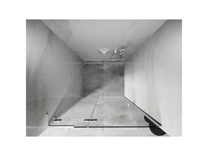 Mexen Lunar L porte de douche pivotante gauche 85 cm, transparent, blanc - 834L-085-000-20-00-L
