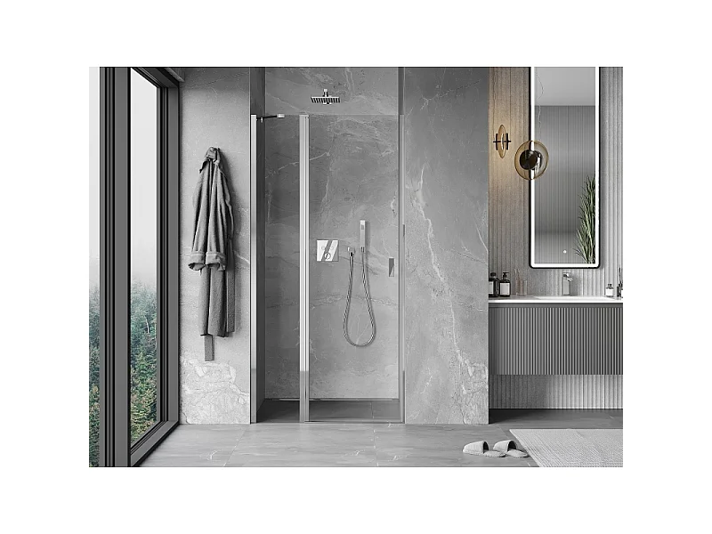 Mexen Mist draaideur douchedeur 70 cm, transparant, chroom - 8A4-070-000-01-00