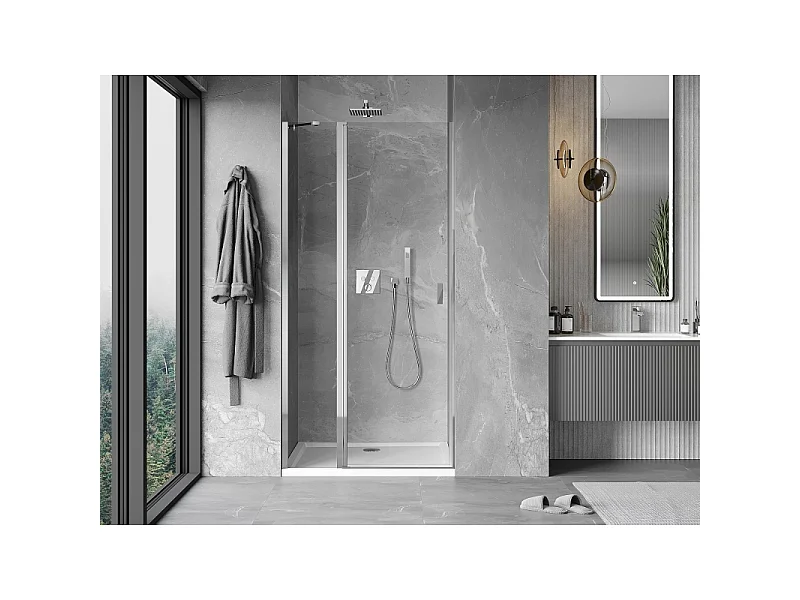 Mexen Mist draaideur douchedeur 70 cm, transparant, chroom - 8A4-070-000-01-00