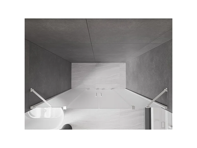 Mexen Velar Duo porte de douche coulissante 170 cm, givrage, blanc - 871-170-000-32-20