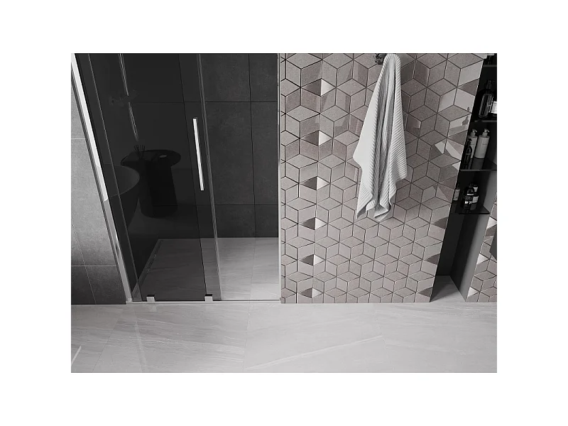 Mexen Velar skydedør til brusebad 110 cm, grafit, krom - 871-110-000-41-01