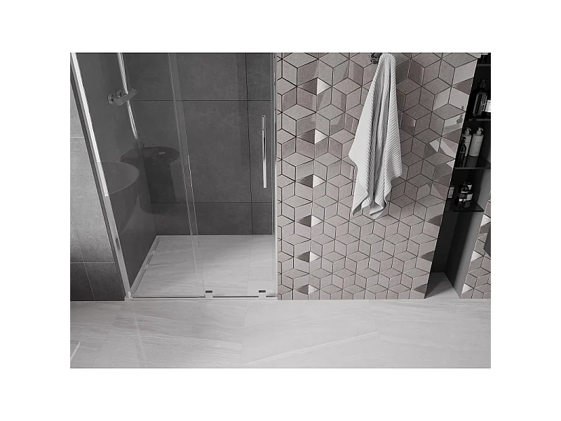 Mexen Velar L schuifbare douchedeur 90 cm, transparant, chroom - 871-090-003-01-01