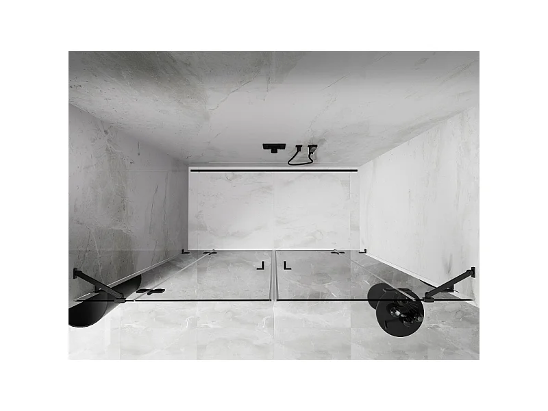 Mexen Lunar Duo-Pendeltüren 190 cm, transparent, gebürstetes Gewehrgrau - 834D-190-000-66-00