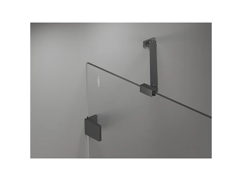 Mexen Lunar Duo-Pendeltüren 190 cm, transparent, gebürstetes Gewehrgrau - 834D-190-000-66-00
