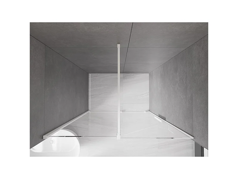 Mexen Velar porte de douche coulissante 140 cm, transparente, blanche - 871-140-000-01-20