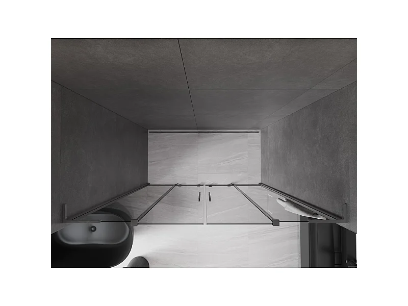 Mexen Velar L Duo Schiebeduschtür 180 cm, Graphit, Brushed Gun Gray - 871-180-003-42-66