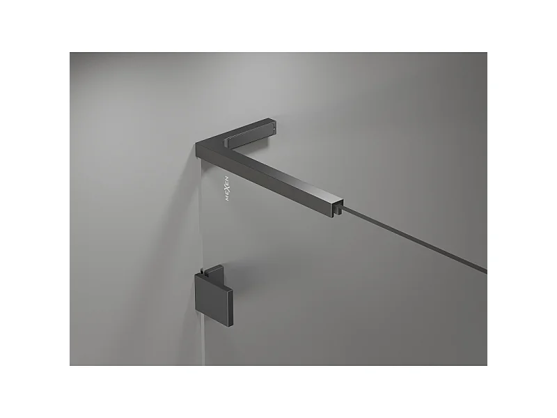 Mexen Lunar L Duo brusedøre med hængslede døre 180 cm, transparent, gunmetal - 834DL-180-000-95-00