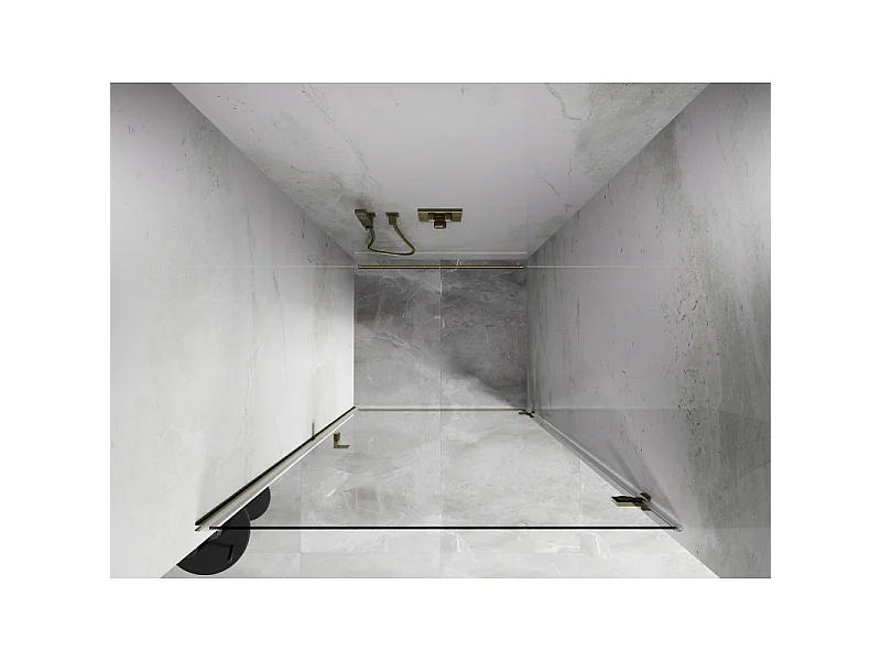 Mexen Lunar-B drzwi prysznicowe uchylne prawe 100 cm, transparent, złote - 832-100-000-50-00-P