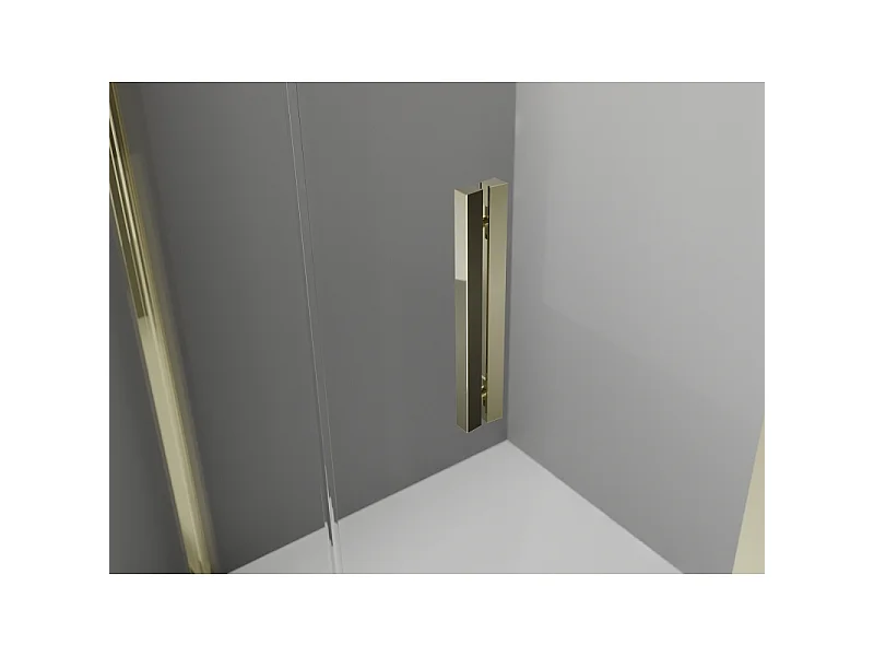 Mexen Exo folded brusedør 100 cm, transparent, guld - 816-100-000-50-00