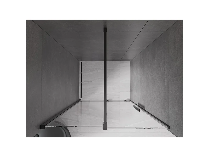 Mexen Velar Schiebeduschtür 110 cm, transparent, schwarz - 871-110-000-01-70